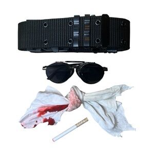 Linda Hamilton Terminator Black Halloween Cosplay Costume Accessories Set